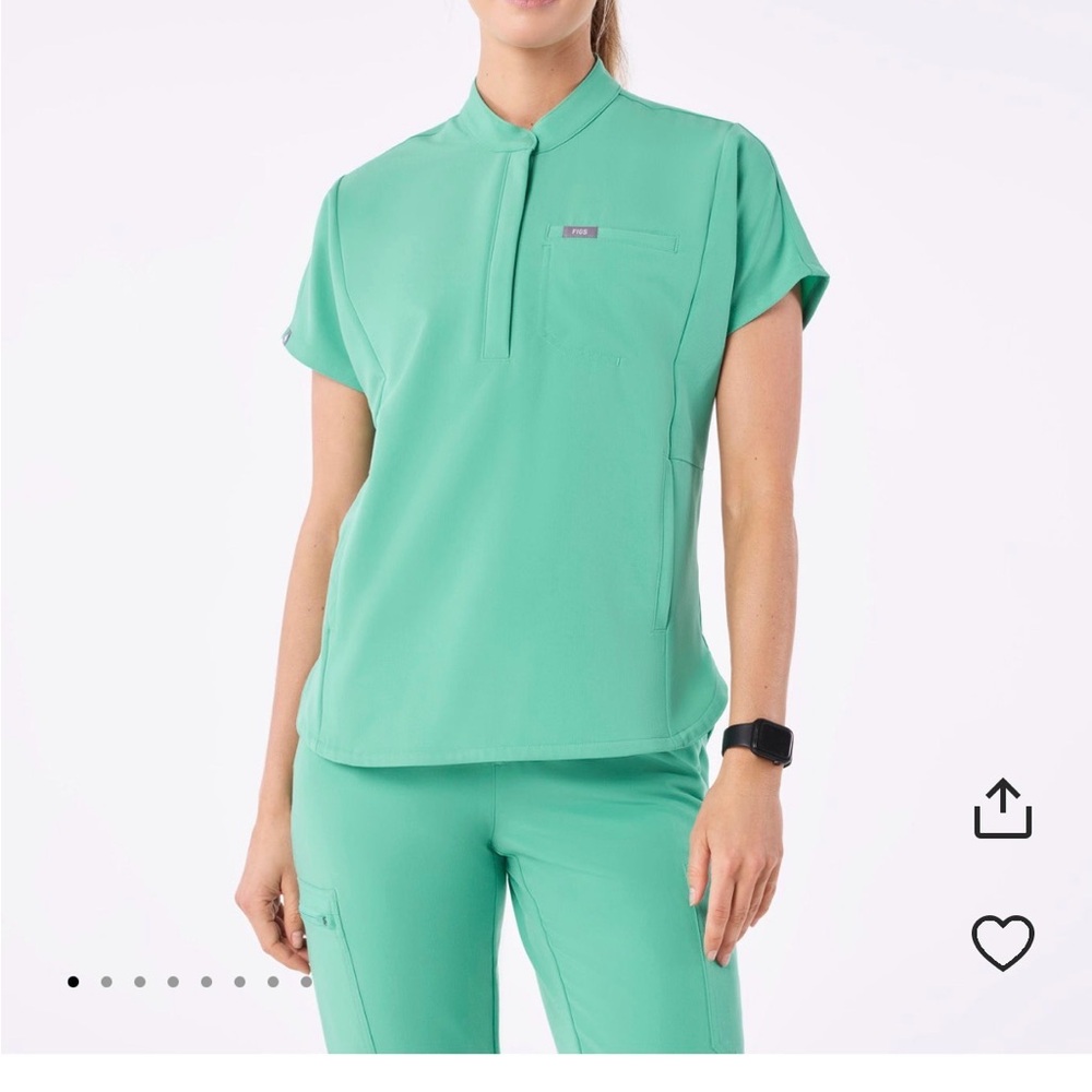 Figs Montex scrub top surgical green EUC